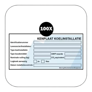 Kenplaat koelinstallatie stickers 100 stuks