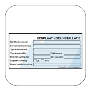 Kenplaat koelinstallatie stickers - Voor HVAC, BRL100 en Koelinstallaties
