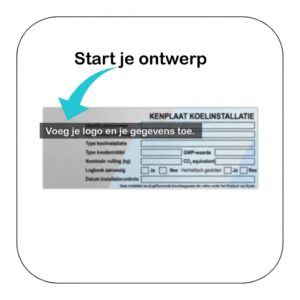 Kenplaat koelinstallatie stickers (Zelf ontwerpen)