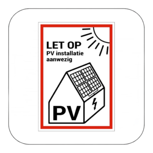 PV-installatie sticker NEN1010 (vanaf 10 stuks)