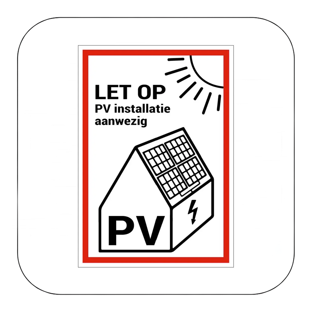 PV-installatie sticker NEN1010 (vanaf 10 stuks)